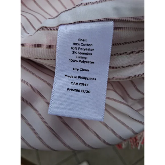 💐EUC TALBOTS Blazer Jacket Pink White Checkered Tweed Fringe Sz. 12 - Picture 12 of 14